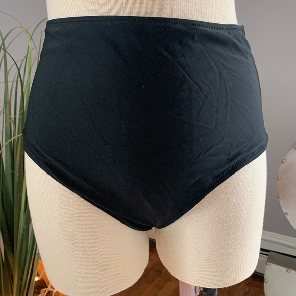 Aerie Black Hi-Waisted Swim Bottoms - Size L - Picture 2 of 4